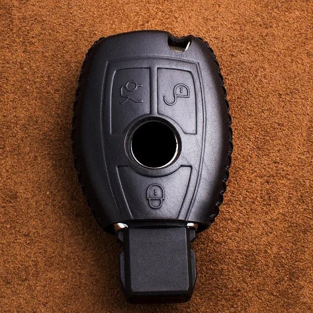 Innenraumleisten Echte Leder Auto Schlüsselanhänger Hülle Für Mercedes benz A B R G Klasse GLK GLA w204 W251 W463 W176 Smart Key