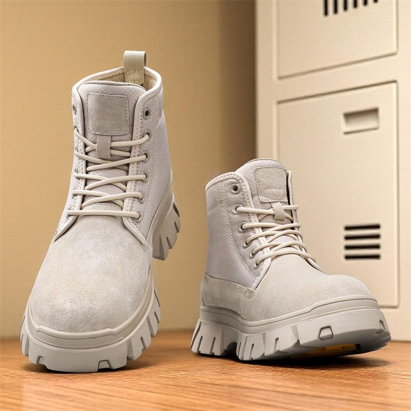 Men's Ankle Boots Genuine Leather Short Boots Retro Snow boots Warm Casual Plush Shoes
