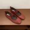 Fashion SUOJIALUN 2025 Autumn Women Flat Heel Shoes Fashion Round Toe Shallow Slip On Mary Jane Shoes Soft Flat Casual Dress Single Shoe