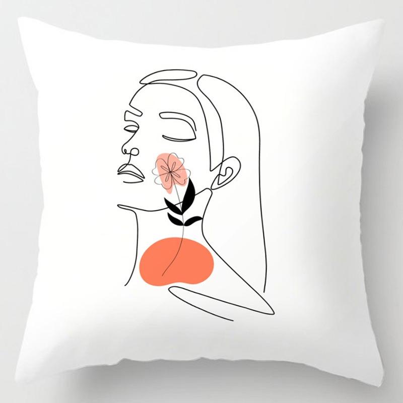 Square Pillow Cushion Living Room Sofa Pillow Simple Character Pillow Case Bedroom Window Sill Bay Window