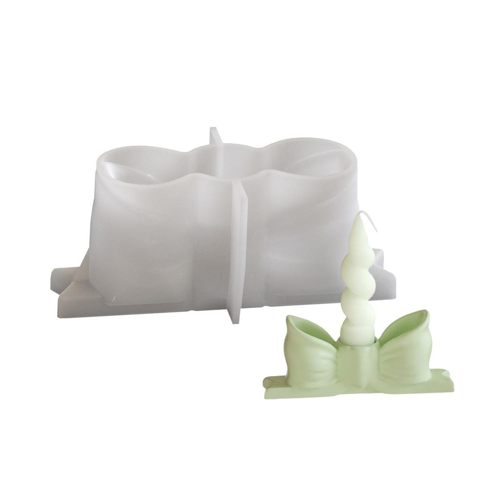 Innovative Silicone Mold Stylish Bowknot Shape Silicone Candle Holder Mold for DIY Crafting and Home Decoration