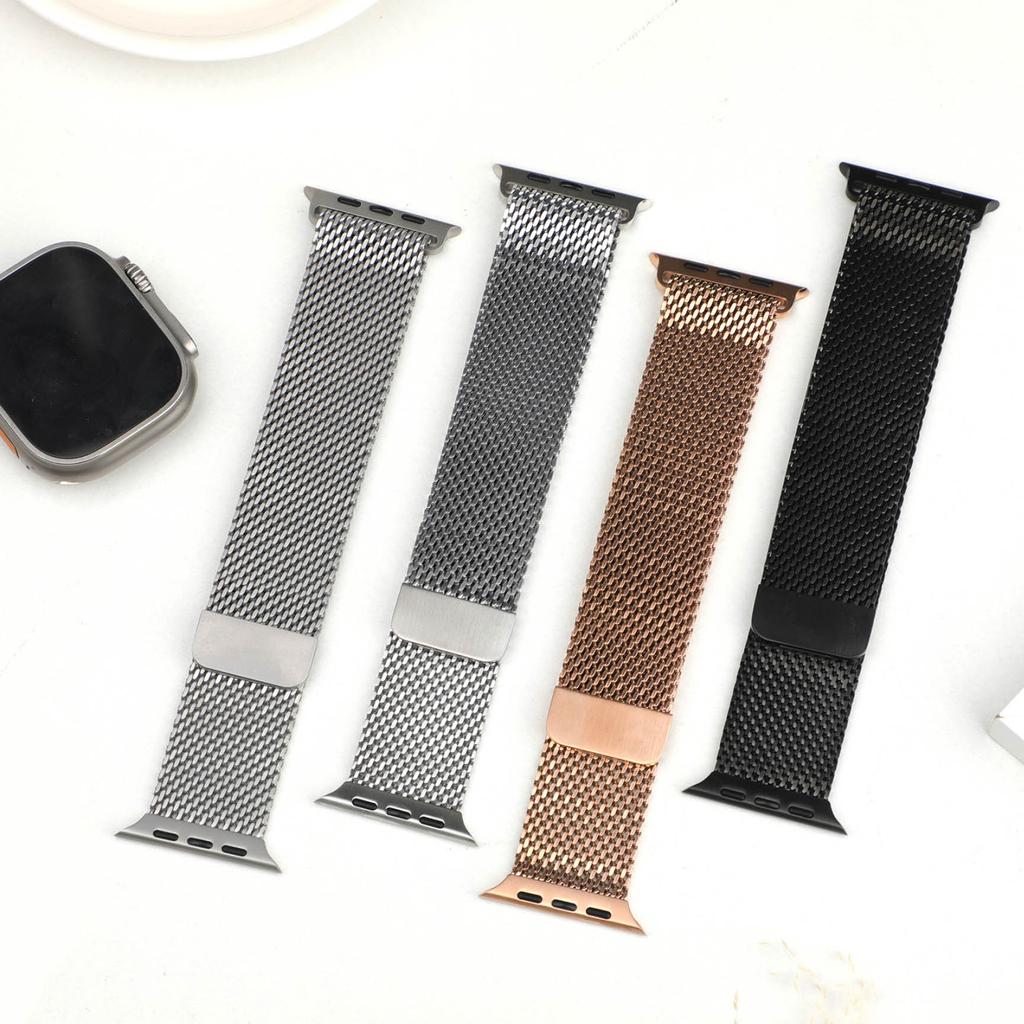 Thick Metal Strap for Apple Watch Band Ultra2 3 49mm 46 45mm 41mm 40mm 44mm Milanese correa Bracelet iWatch series SE 11 10 9 8