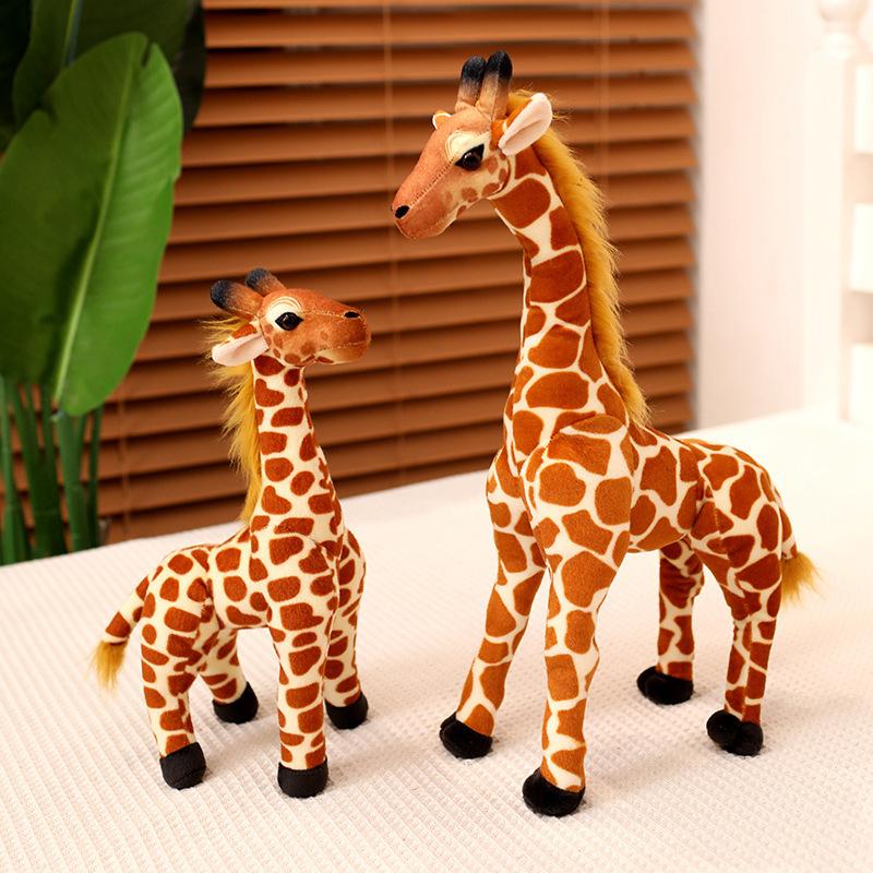 Cute Simulation Giraffe Doll Plush Toy Deer Doll Children's Company Soothing Rag Doll Birthday Gift