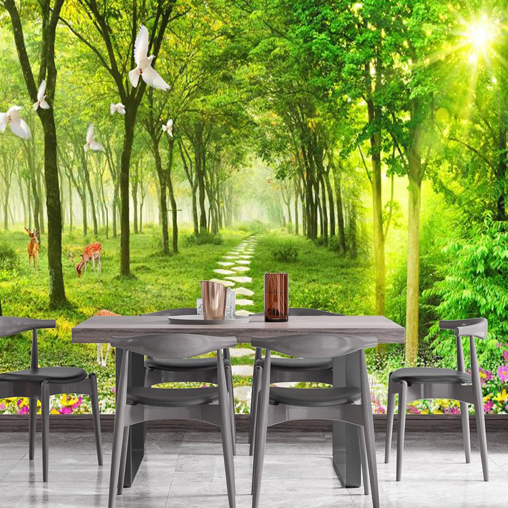 Papel tapiz de bosque 3D Papel tapiz de paisaje natural Mural de pared para  decoración del hogar y sala de estar Compra barata en Joom, image size:1000x1000