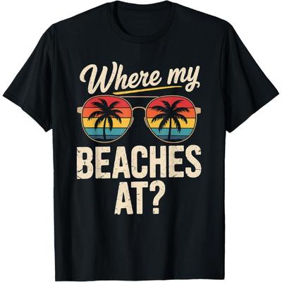 ¿Dónde Están Mis Playas? Camiseta Divertida de Vacaciones a Juego(3)