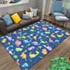 Kids Dinosaur Pattern Carpet with Colorful Animals and Blue Background Suitable for use as an anti-slip for living room bedroom sofas