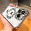 Applicable To IPhone 16 Mobile Phone Case Bird's Nest Pattern Metal Bracket Four Corner Anti Fall Apple 15pro Transparent Protective Cover