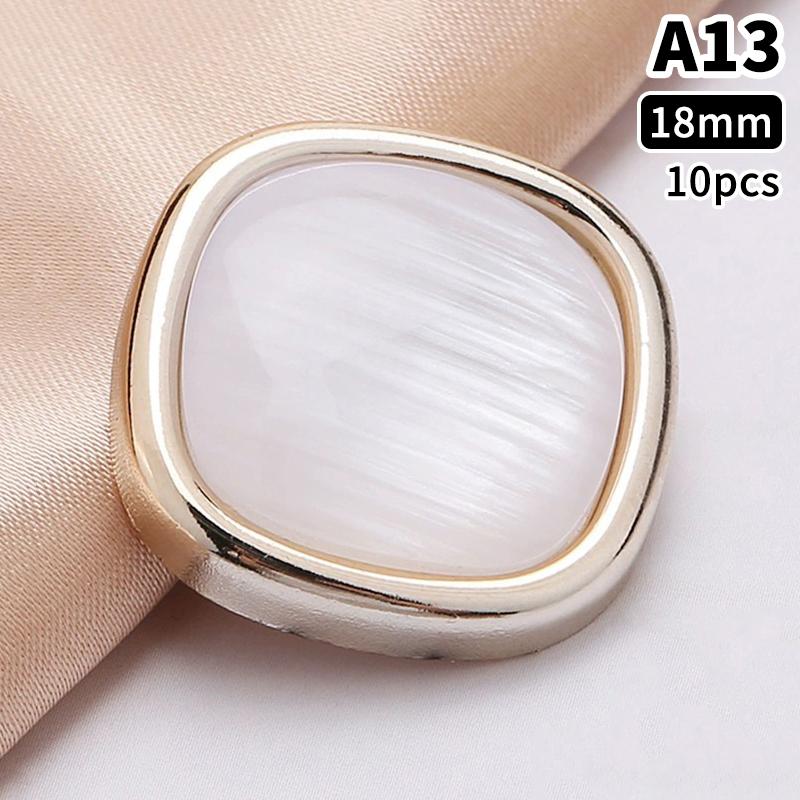 10 Stück 18/21/25mm Blume Perle Gold Kunststoff Schaft Knöpfe für Damen Bekleidung Jacke Pullover Nähzubehör Scrapbooking