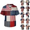 Men's Printing Short Sleeve V-neck Working Blouse Chest Pocket Carer Top