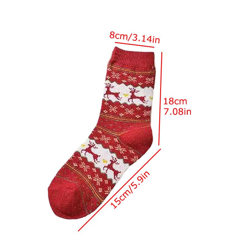 1 Pair Christmas Themed Socks Cute Cartoon Warm Colorful Lightweight Feel Elk Skin-Friendly Multi-element Comfortable