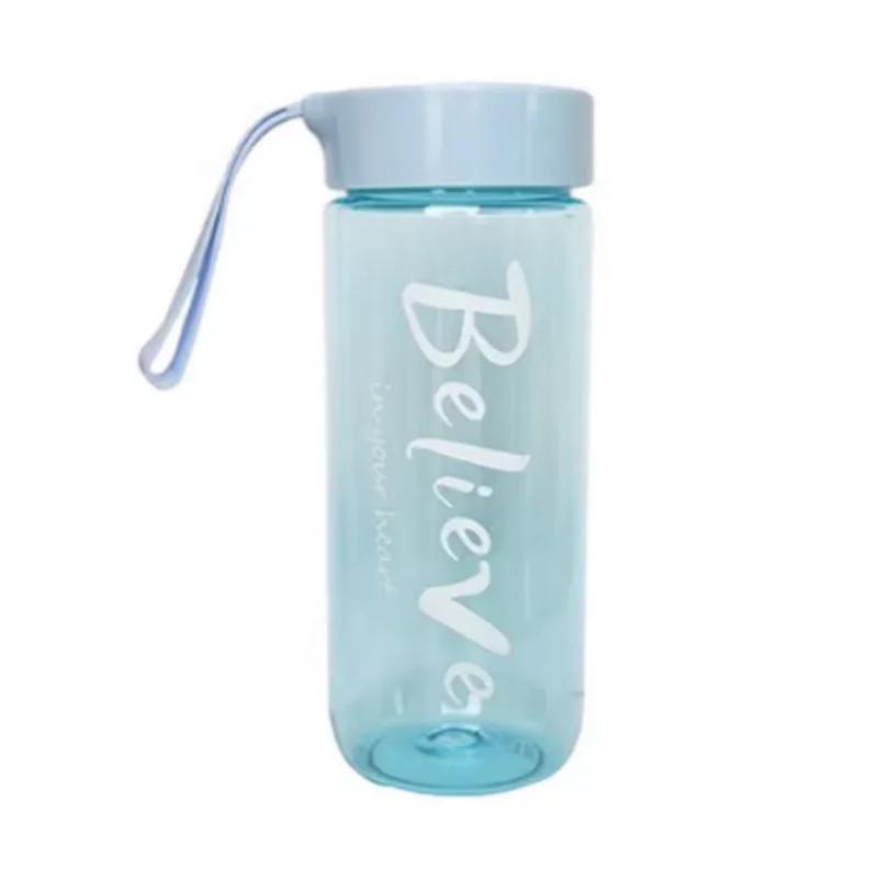 600ML Water Bottle Portable Sport Frosted Plastic Water Cup Leak-proof Juice Drinkware Couples Student Mug Transparent Kettle