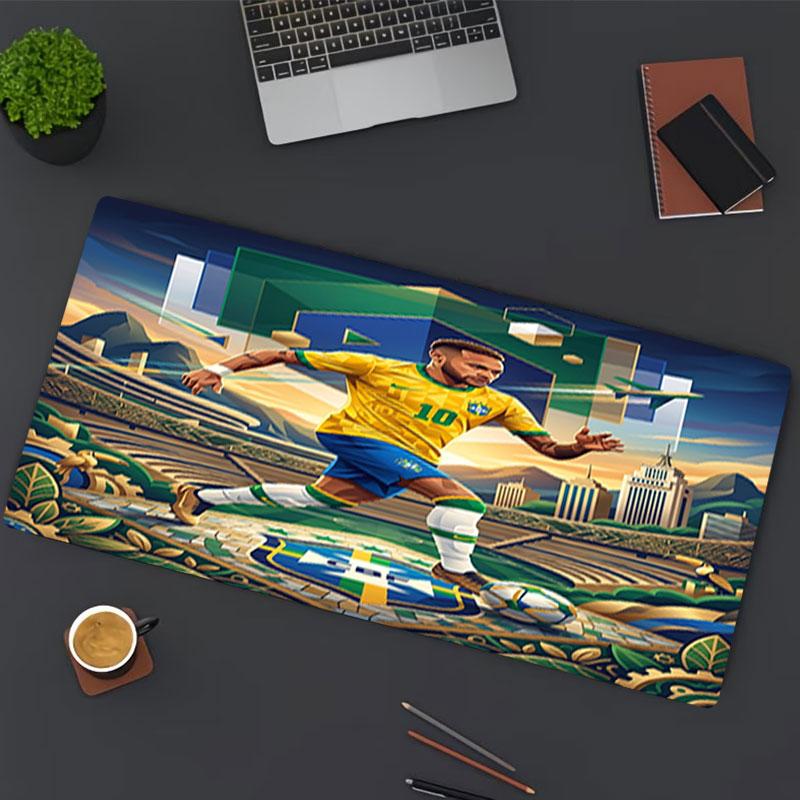 Neymar Jr Druck Mauspads, für Tastaturauflage Laptop PC Matte für Büro Heimgebrauch, Schreibtischdekoration, Perfektes Geburtstagsgeschenk für Gamer