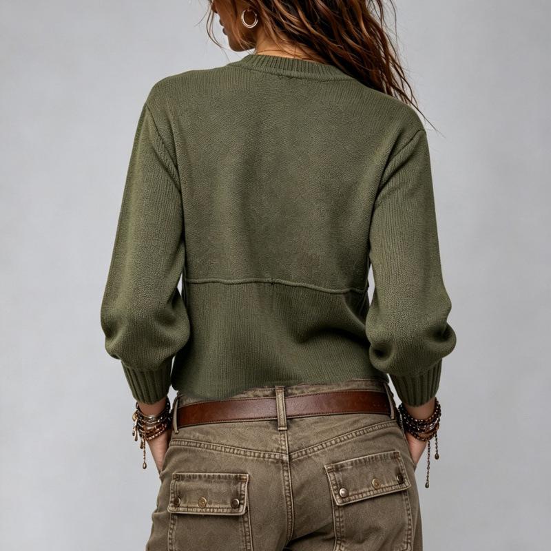2026 Casual Button Round Neck Cardigan Sweater - European & American Style