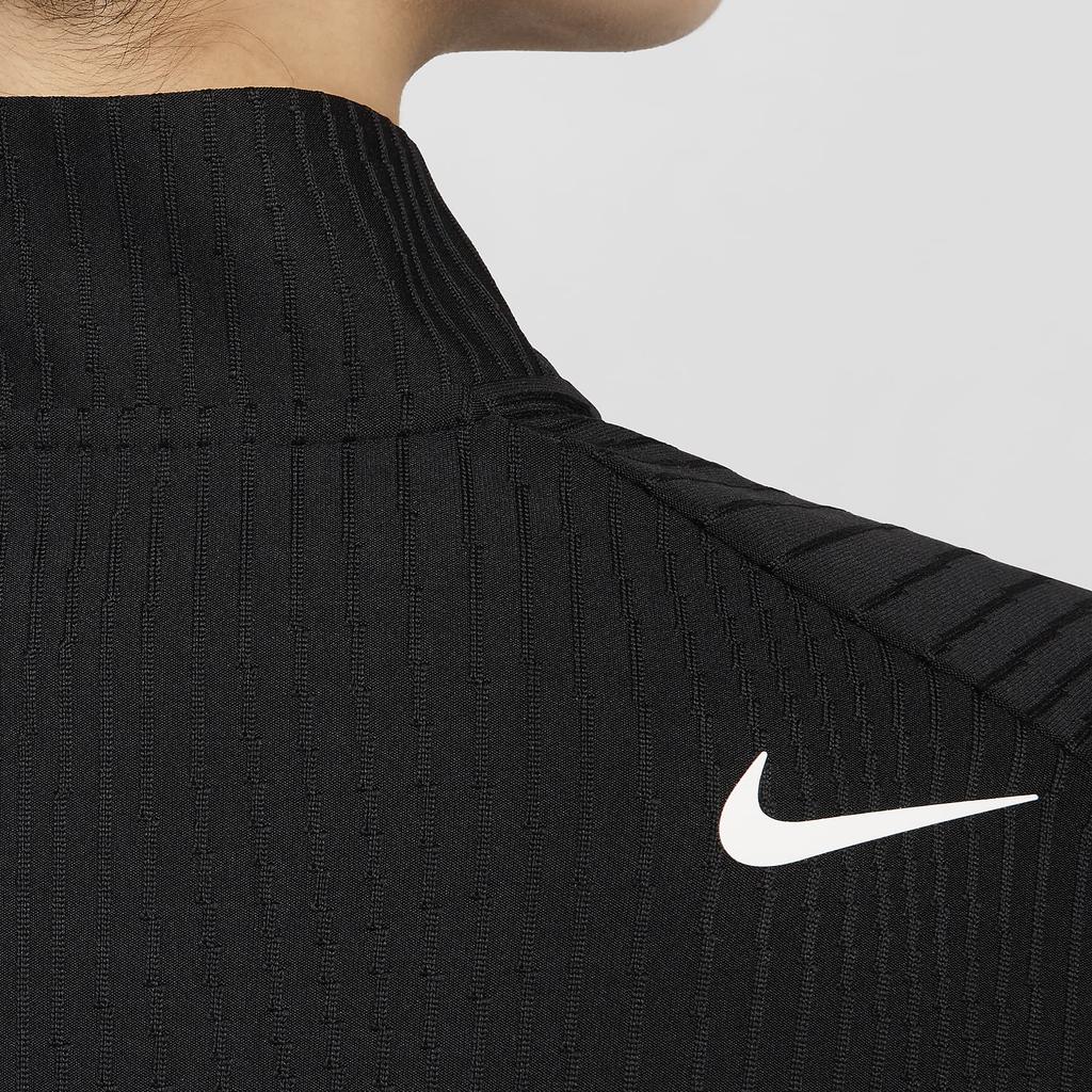 Nike Dri-FIT ADV Quarter-Zip Solid Breathable Long Sleeve T-Shirt Women Tops Black FD5628-010