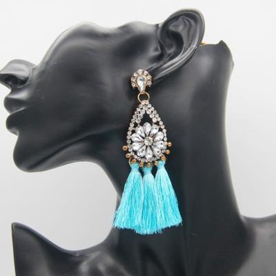Exaggerated Super Flash Diamond Flower Crystal Drop Earring Long Fringed Earrings Water Drop Earrings