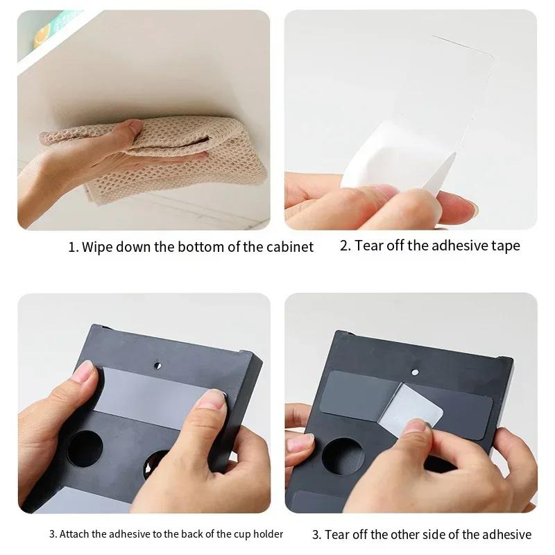 Wine Glass Hanging Holder Kitchen Cabinet Free Punching Holder Multi-Function Goblet Classification up Organizer