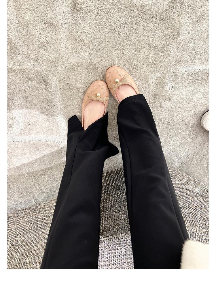 

All cowhide~ beautiful pearl bow genuine leather Mary Jane single shoes women s super soft-soled evening shoes ballet flats 35