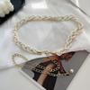 Chic White Pearl Waist Belt For Women Versatile Fashion Accessory For Dresses And Outfits