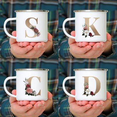 26 A To Z Initials Glod Letter Mugs Print Enamel Mug Coffee Cup Drinkware Personalized Gift Unusual Tea Cup Cupshe Custom Cups