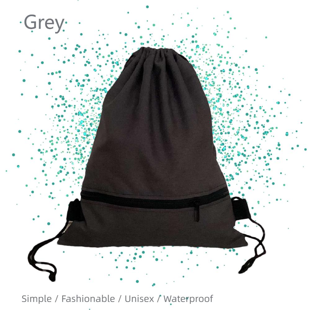 Waterproof Drawstring Backpack Lightweight Sports Gym Sack with Pouch, Casual School Bag for Teens Adults