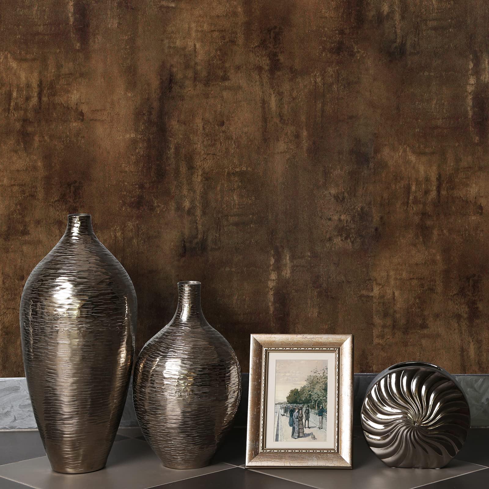 

CHIHUT Wallpaper Concrete Removable Wall 45cm x Dark Interior Mood Oil Stain Heat Easy to Easy Old Furniture Shop Sticker, Look, Sticker, 600cm,