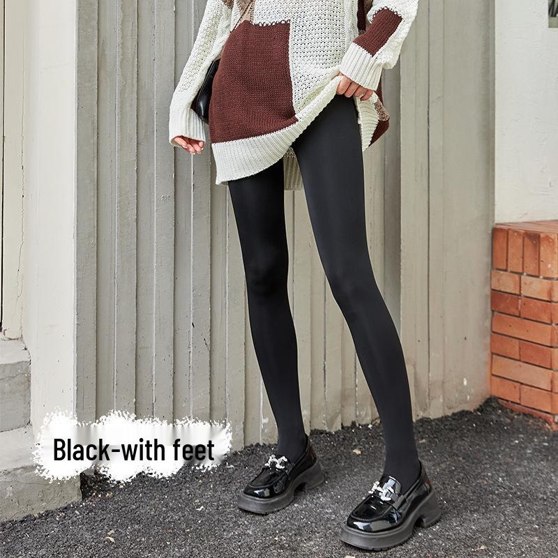 Flower Fairy High Waist Tummy Control Fleece-Lined Leggings - Autumn/Winter Women's Bare Leg Thin, Extra Thick Pantyhose
