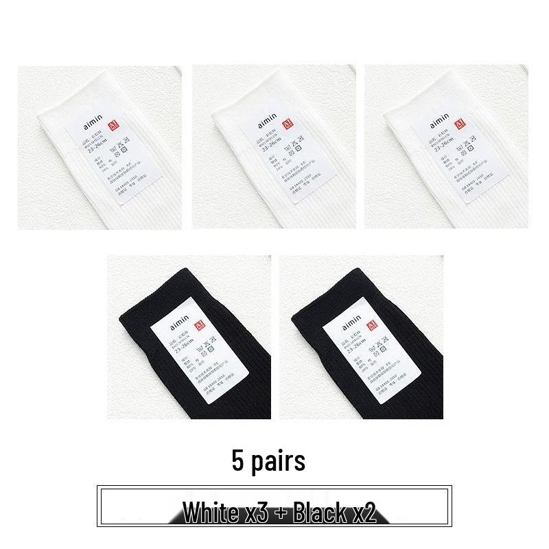 Muji-Style Men's Retro Stripe Mid-Calf Cotton Socks for Spring/Autumn