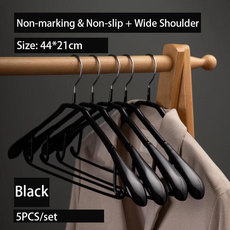 5/10/20PCS Wide-Shoulder Hanger,Multi-functional Non-slip Organizers with Hook for Suit Shirt Coat,Home Seamless Clothes Support