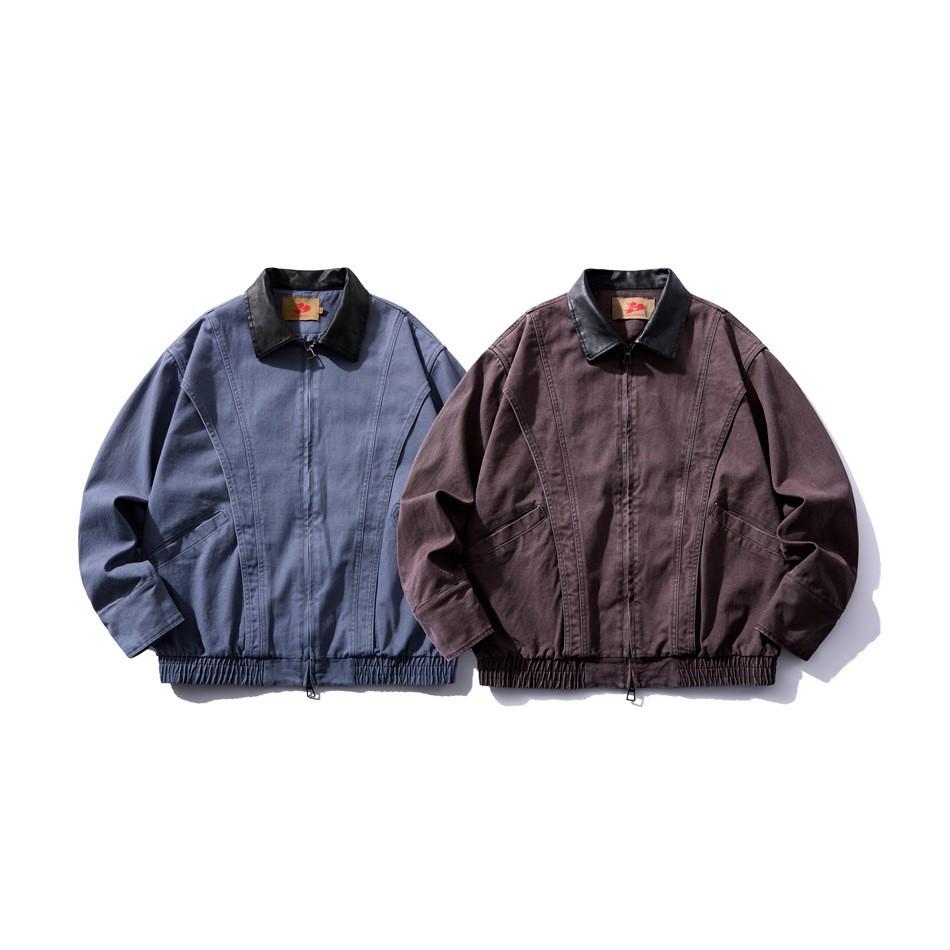 NICE3RULE Men's Retro Washed Cotton Workwear Jacket - Spring/Autumn Loose Fit
