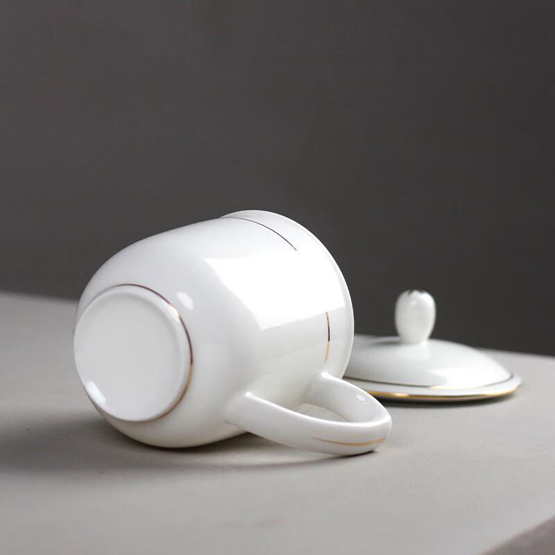 Gold-Rimmed Ceramic Teacup Set