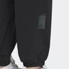 Adidas Pure Color Logo Drawstring Tapered Sport Pants Women Bottoms Black IP7079