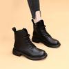 Short Boots for Women's Autumn and Winter 2025 New High Top Flat Bottom Fashionable Versatile Short Boots British Style Women's