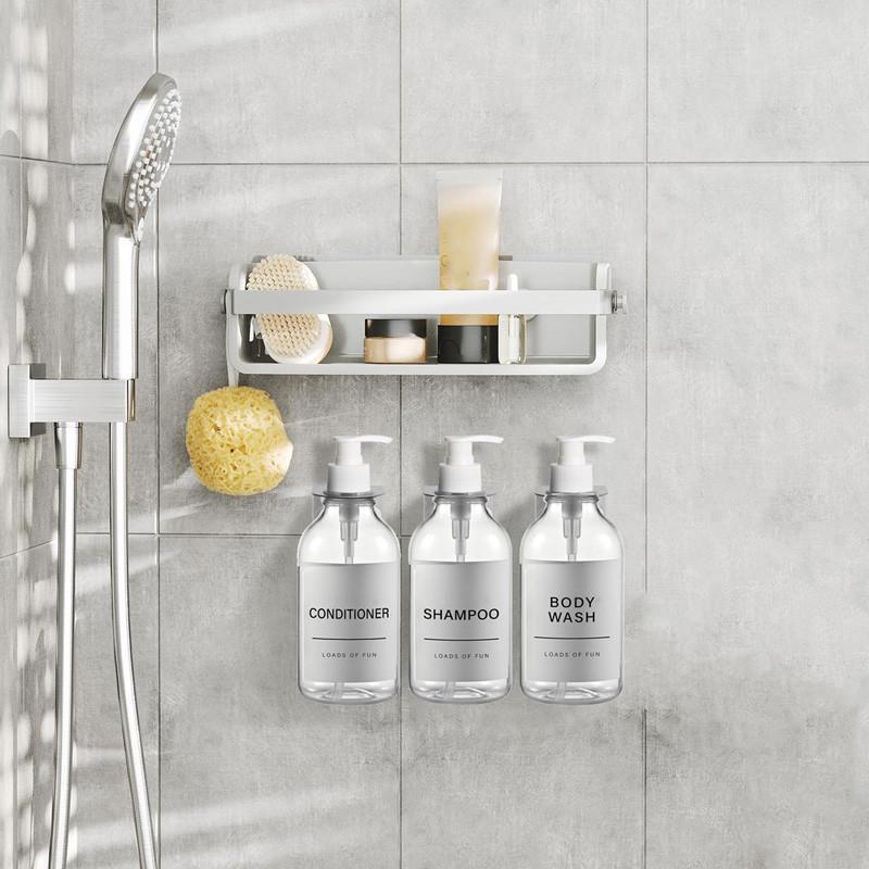 Shampoo and Conditioner Dispenser Wall Mount 500ml Refillable Bath Soap Bottle Lotion Shower Soap Dispenser for Bathroom
