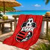Soccer Team Crest Design Printed Microfiber Beach Towel, Soft And Absorbent, Quick-Dry, Ideal for Summer Travel, Beach Essential, Swimming Pool