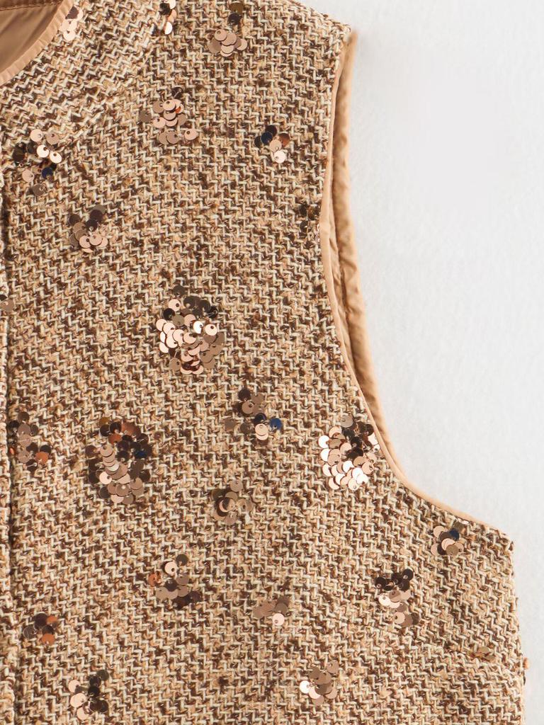 Spring 2025 Women's European & American Style Sequin Embroidered Slim Dress