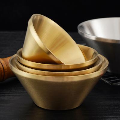 Paslanmaz Çelik Kase Çok Boyutlu V Şekilli Altın Salata Kasesi Erişte Pirinç Meyve Salatası Kase Mutfak Pişirme Sofra Kore Salata Yay