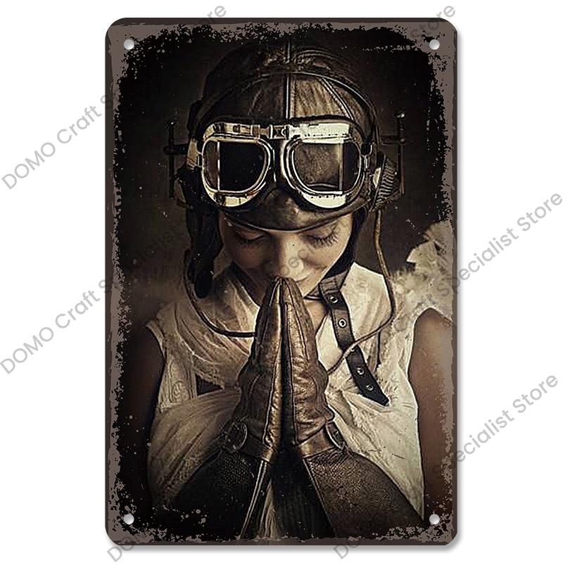 Airplane Poster Metal Tin Signs Vintage Model Plane Meeting Aerien Metal Plate Wall Decor Bar Club Garage Home
