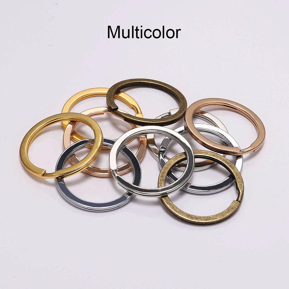 10 Pezzi/Lotto 25 28 30mm Portachiavi Rotondo Dorato Llaveros Chiusura Componenti Portachiavi Anello Diviso Portachiavi Placcato Per Creazione Gioielli