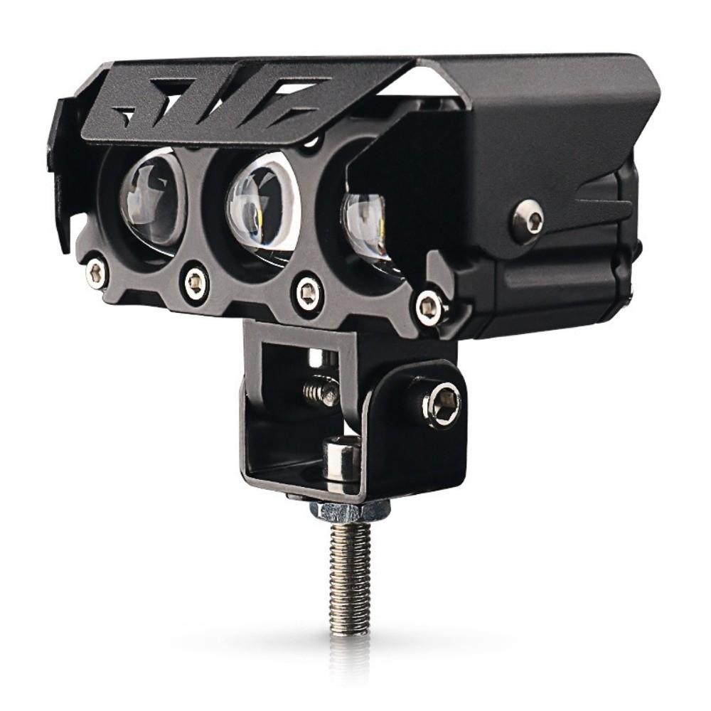 Shock-proof Motorcycle LED Spotlights Dual Color Lights Fisheye Lights Three-eye Lens Trucks