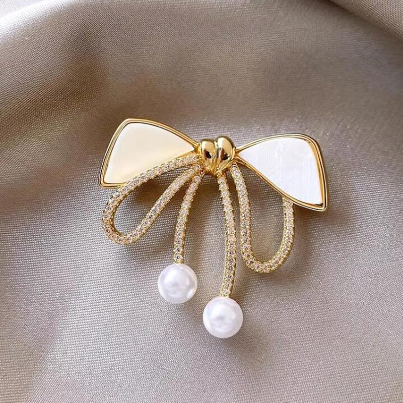 Fashion Flash Drill Bow Brooches Women Clothing Jewelry Party Accessories Gifts