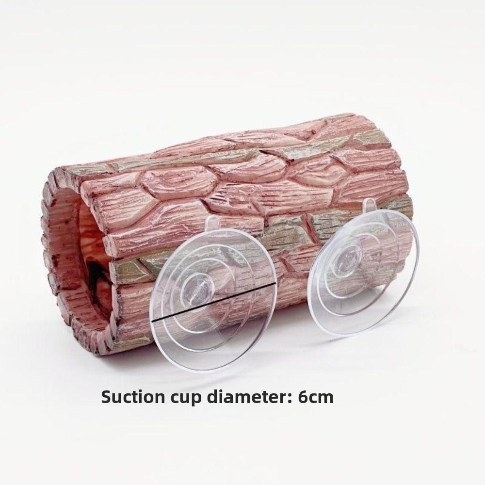 Tree Hollow Reptile Hideout Cave Strong Suction Cup Reptile Basking Hide Aquarium Decoration