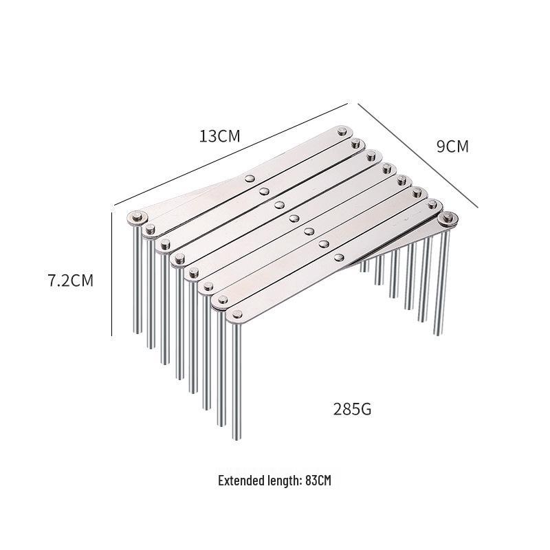 Adjustable Stainless Steel Kitchen Pot Lid & Dish Storage Rack
