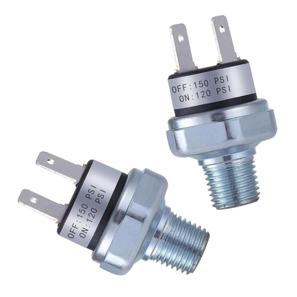 2Pcs Pressure Switch 120-150 PSI Air Compressor Pressure Switch 1/4" NPT External Thread Quick-connect For Pneumatic Systems