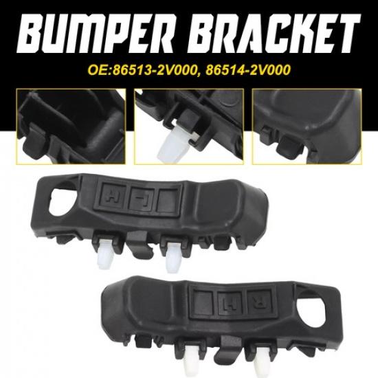 Pair Black LH RH Front Bumper Support Bracket Kit For 2012-2017 Hyundai Veloster