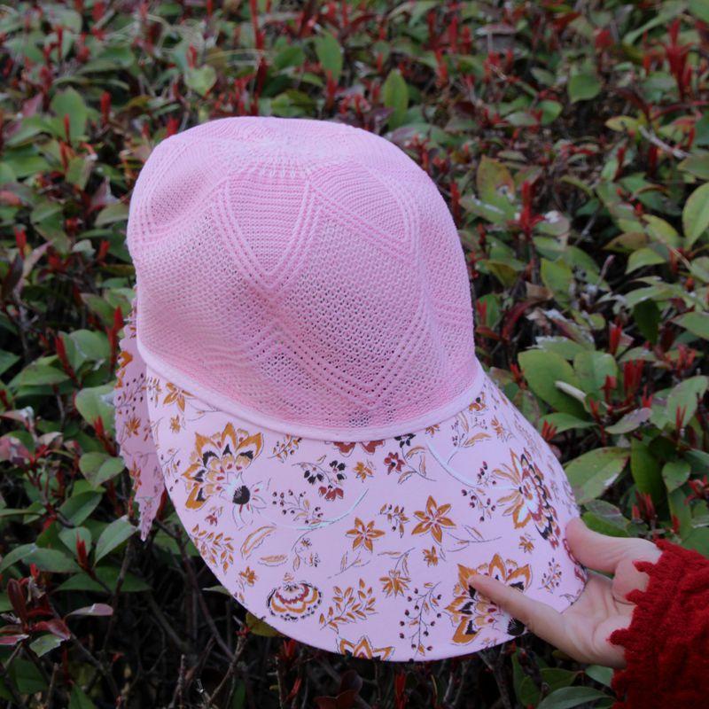 Hat Women's Summer Sun Protection Visor Lafite Straw Hat Fashion Middle-aged and Elderly Mother Sun Hat Big Brim Bucket Hat