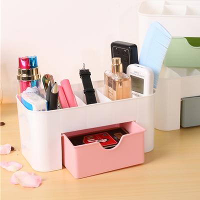 Caja de Almacenamiento de Joyas Cosméticos Tipo Cajón Plástico Oficina Escritorio Tocador Cuidado de la Piel Brocha Lápiz Labial Estante de Acabado