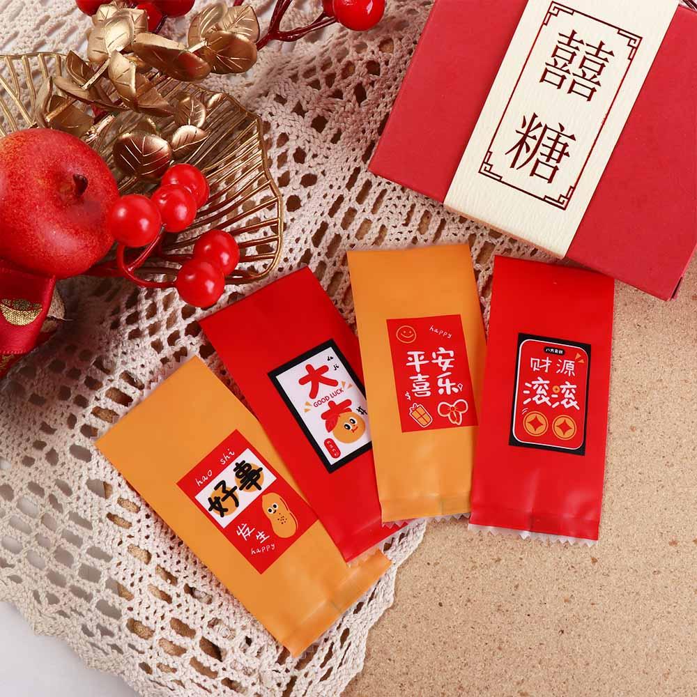 100pcs Handmade Snowflake Crisp Packaging Bag Transparent New Year Sealing Bag Snack