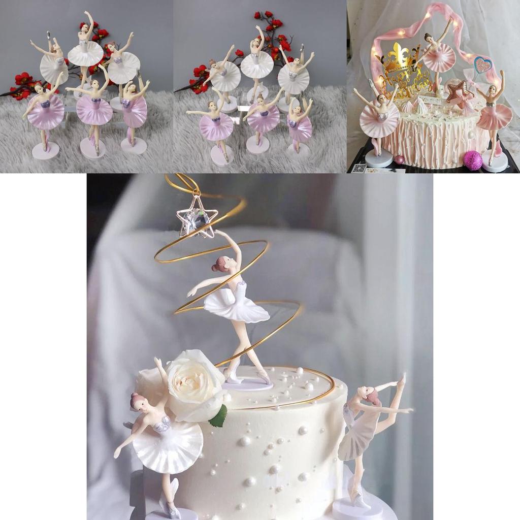 Lindas Figuras Miniatura de Meninas de Balé em PVC Perfeitas Para Enfeite de Bolo e Decoração de Casa de Bonecas