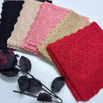 ( 5 Colors ) 18.5cm Wide Elastic Lace, Vintage Stretchy Spandex Lace Trim for Lingerie, Dress, Garment, Sewing & Crafting