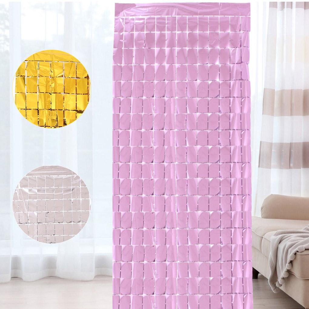 1x2m Square Sequin Backdrop Sparkly Background Drop Curtain for Wedding Party